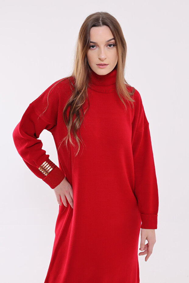 Balıkçı Yaka Triko Elbise E-2 - 6