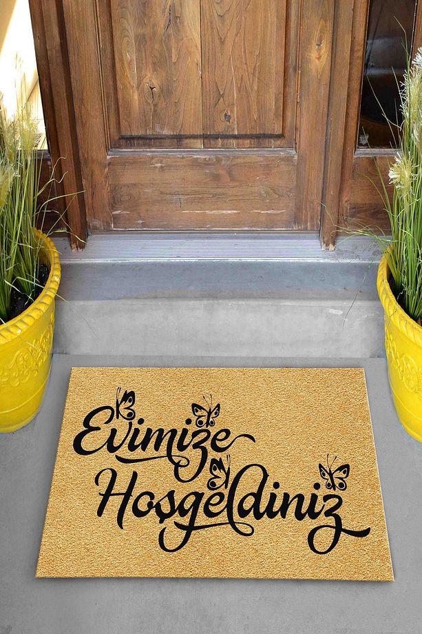 Evimize Hoşgeldiniz Dekoratif Kapı Önü Paspası - 1