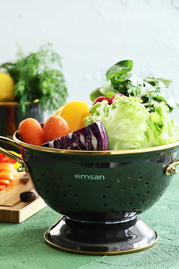 Troy Enameled 22 Cm Strainer Black