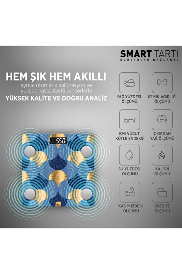 Psc04 Ebruli Yağ Ölçer Akıllı Bluetooth Tartı Baskül - 5