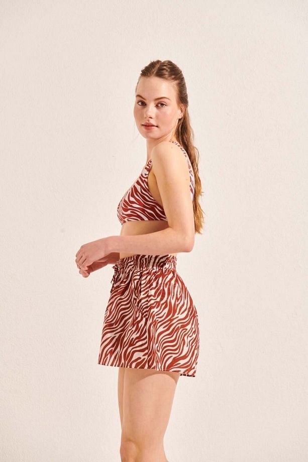 Kadın Zebra Tek Beden Pamuk Şort - 3