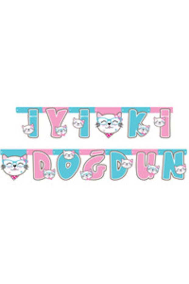 Kittens Party Happy Birthday Letter Poster 2 Meters