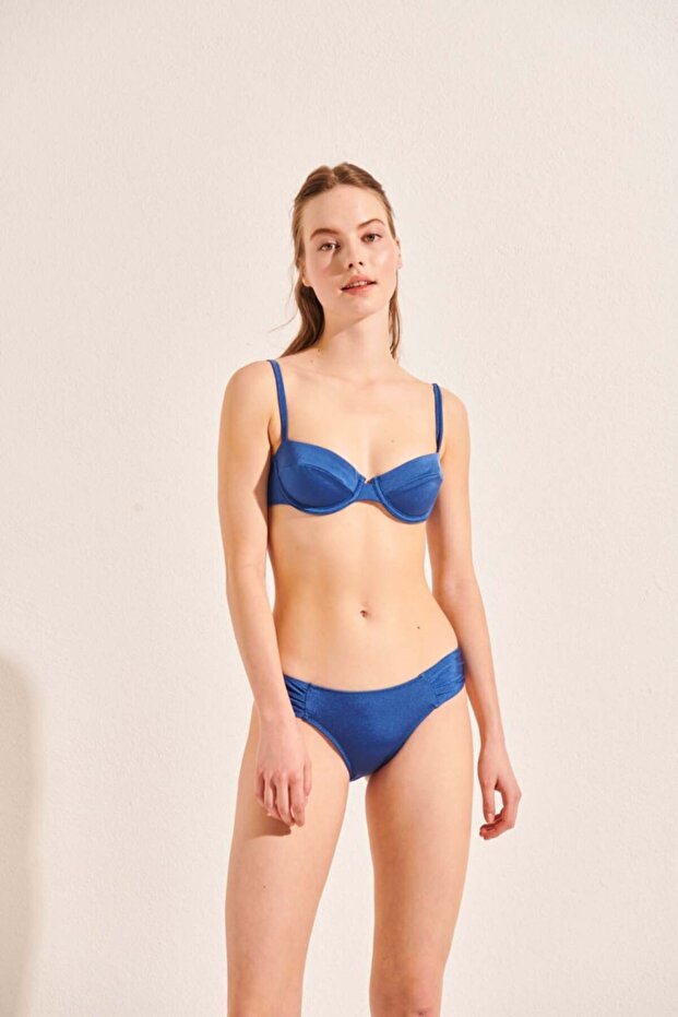 Kadın Mavi Balenlı Bikini Üstü - 3