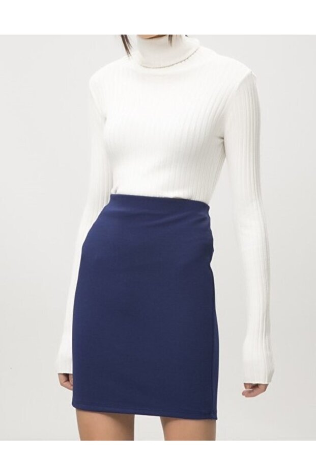 Laçivert Mini Etek - 1