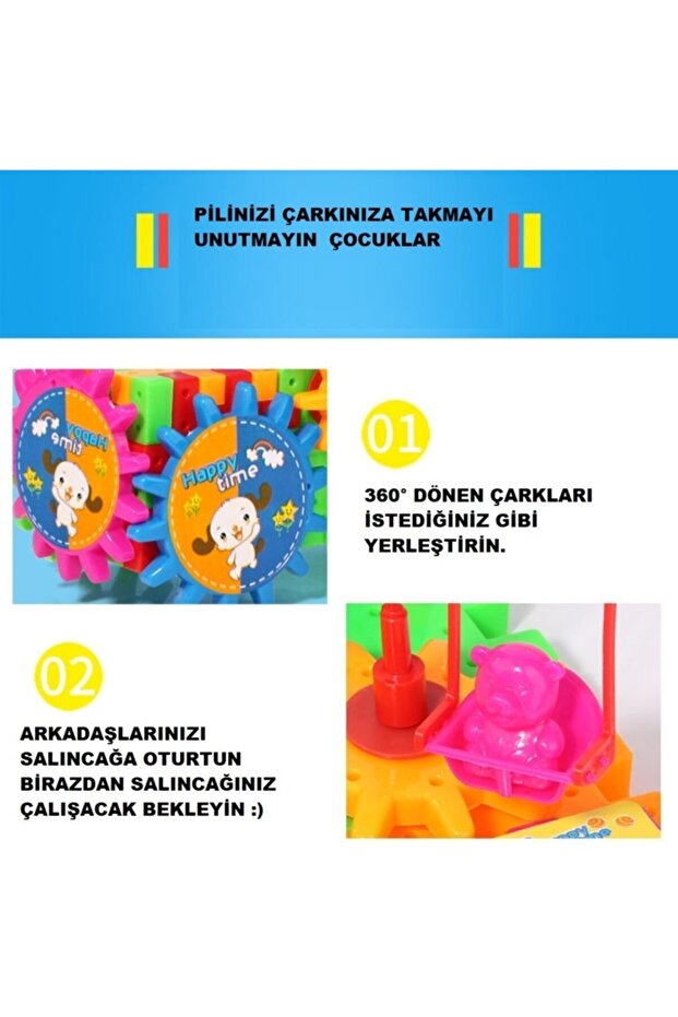 Hareketli Çarklar - Zeka Oyuncağı - Hediyelik Oyuncak - Ilğinç Oyuncak - 8