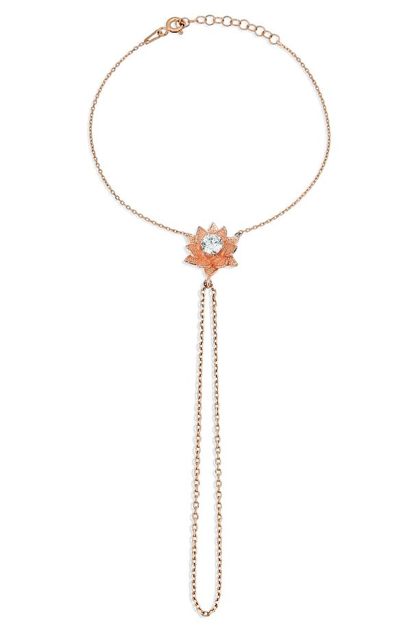 925 Ayar Gümüş Zirkon Taşlı Lotus Çiçeği Şahmeran - B040601 - 2
