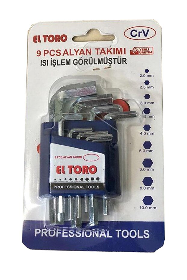9 Piece Flat Allen Key Set Flat Short Set