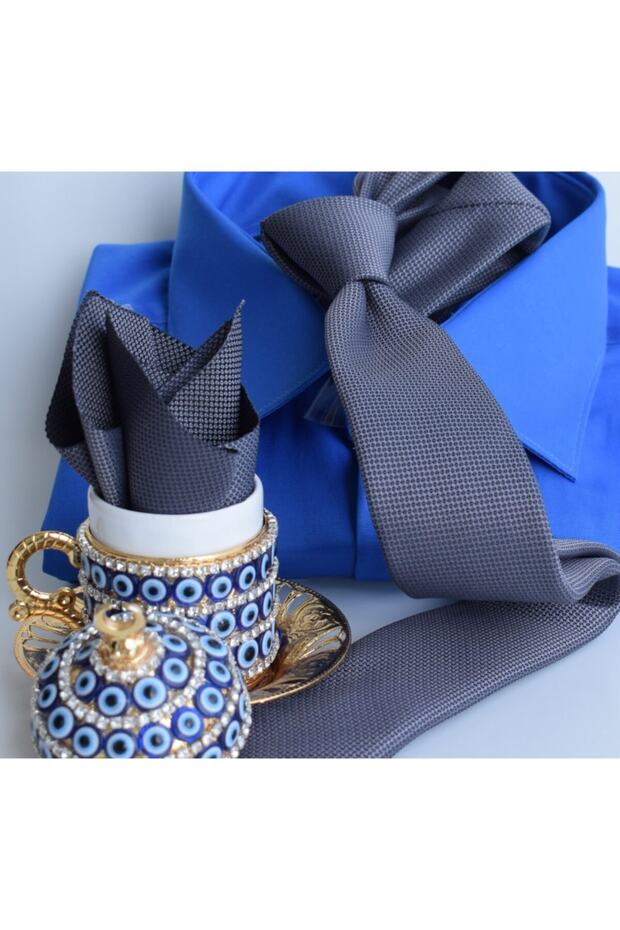 Woven Handkerchief Tie Men's Textile Anthracite