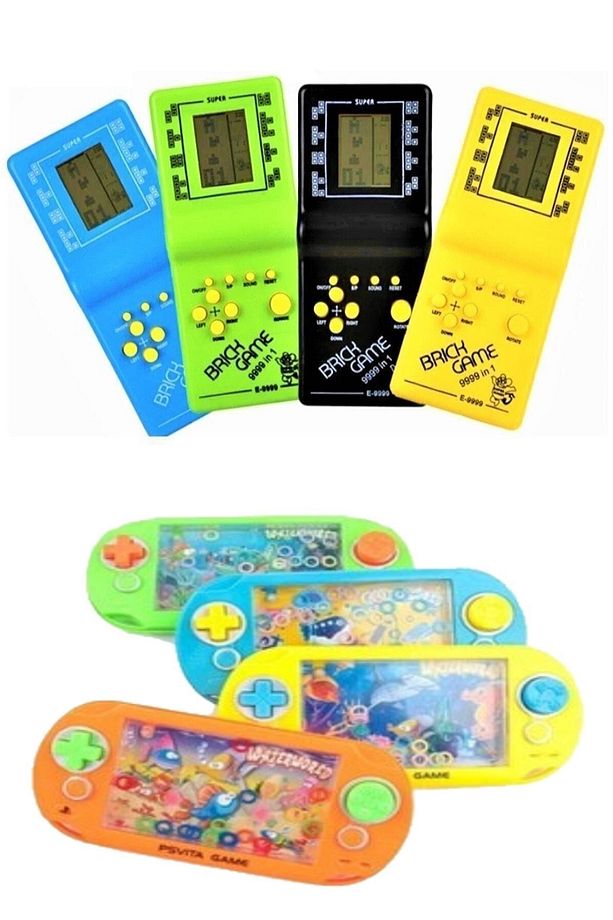 1 Adet El Atarisi Tetris Atari 1 Adet Suda Halka Geçirme Oyun Konsolu Nostaljik Oyuncak Set - 1