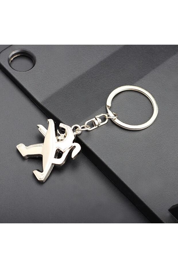 New Peugeot Keychain Metal Auto Keyring - 2 Sides Printed Chrome Plated