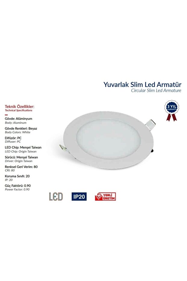 12 W Yuvarlak Slim Led Panel - 3