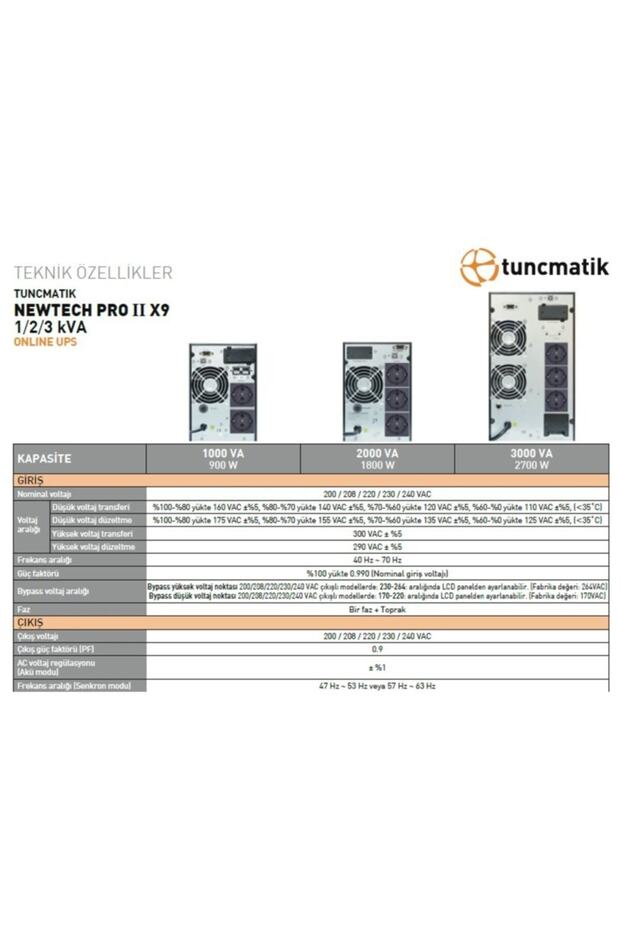 Tsk5309 Newtech Pro Iı X9 3 Kva 1/1 On-lıne Ups Lcd - 5