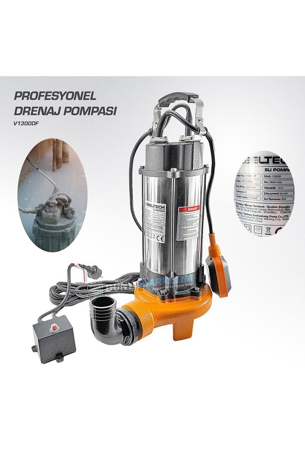 Ibeltech V1300df 2 Inç 1.5 Hp Bıçaklı Foseptik Dalgıç Pompa Kirli Su Dalgıç Pompa 1300w Parçalayıcı - 4