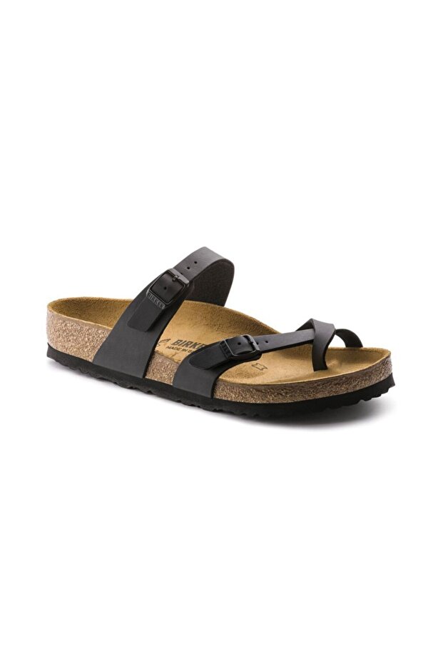Women's Black Mayari Genuine Leather Flip Flops
