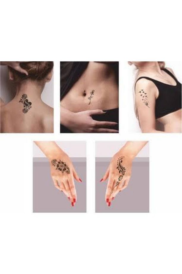 Hint Kınası Tattoo Geçici Dövme 1siyah 1 Kızılkahve Tüp Kına kına Kalıbı Şablon 2 Adet - 3