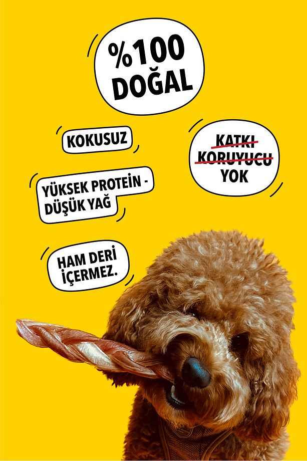Köpek Ödül Kemiği 2 Adet Dana Örgü Kamış Köpek Çiğneme Çubukları Yüksek Proteinli Köpek Ödülü - 3