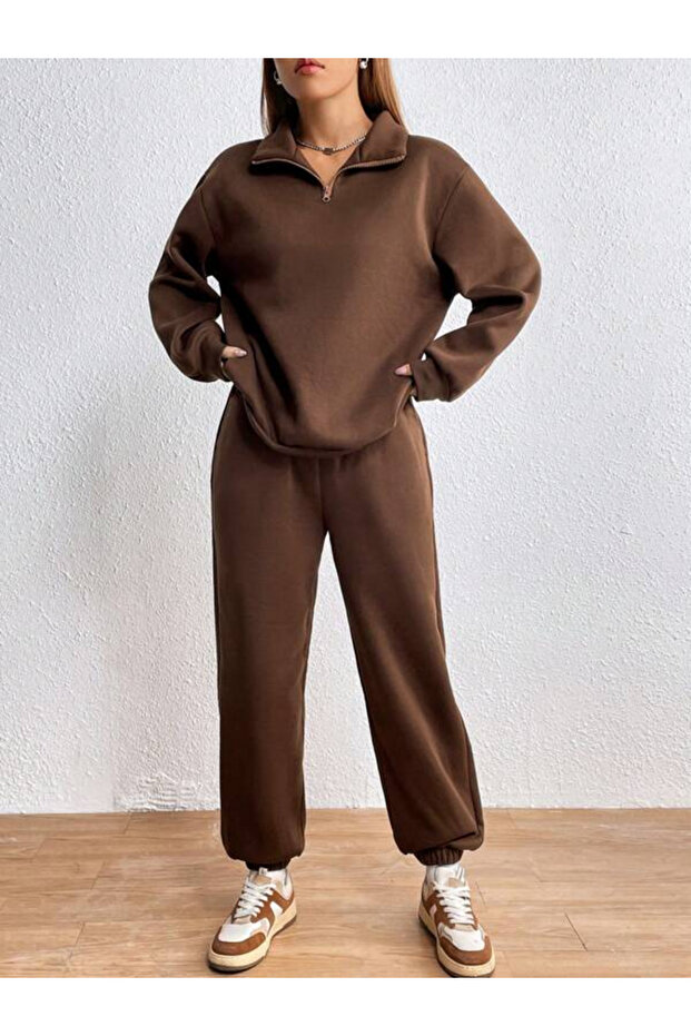 stand collar coffee color bottom master suit