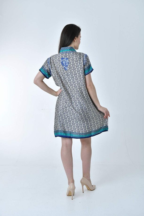 Ipek Elbise El Işleme Detaylı (COMFORTABLE CUT SILK DRESS WITH HAND EMBROIDERY DETAIL) - 8