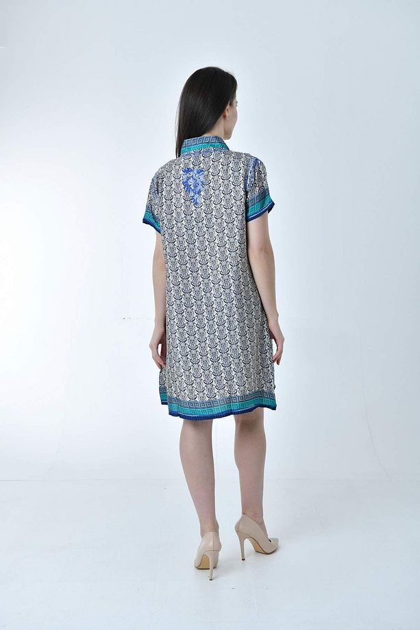 Ipek Elbise El Işleme Detaylı (COMFORTABLE CUT SILK DRESS WITH HAND EMBROIDERY DETAIL) - 7