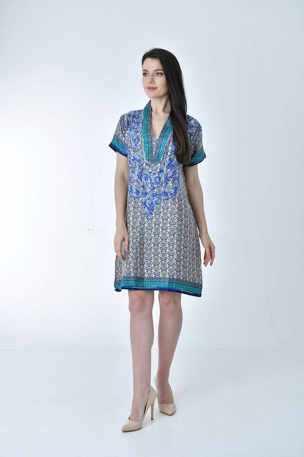 Ipek Elbise El Işleme Detaylı (COMFORTABLE CUT SILK DRESS WITH HAND EMBROIDERY DETAIL) - 1