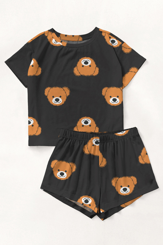 طقم بيجامة شورت قصير الأكمام من Brown Bear Supersoft Basic Single Jersey