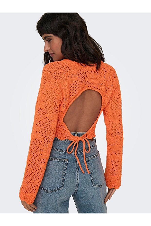 Arkası Dekolteli Örme Kazak 15317706 - 2