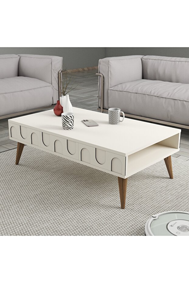 Lyon Orta Sehpa - Krem / Ceviz - 1