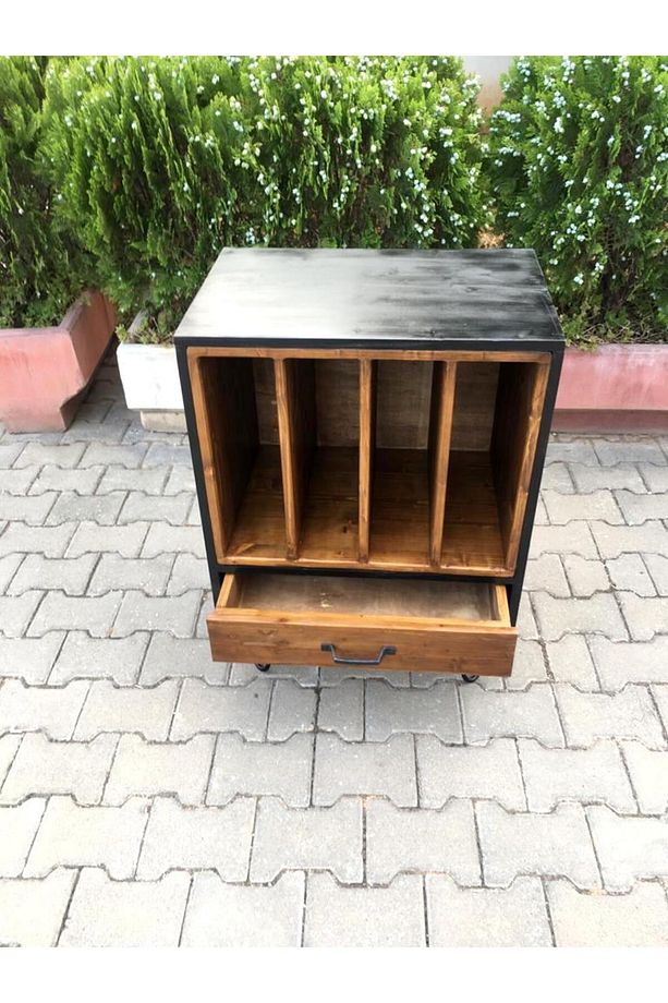 Masif Ahşap Plak ve Pikap Dolabı - Rpt22 - 2