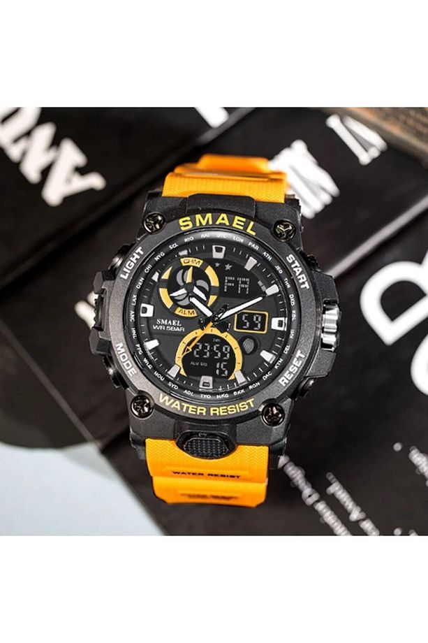 8011 Sarı Dijital Ve Analog Erkek Kol Saati - 3