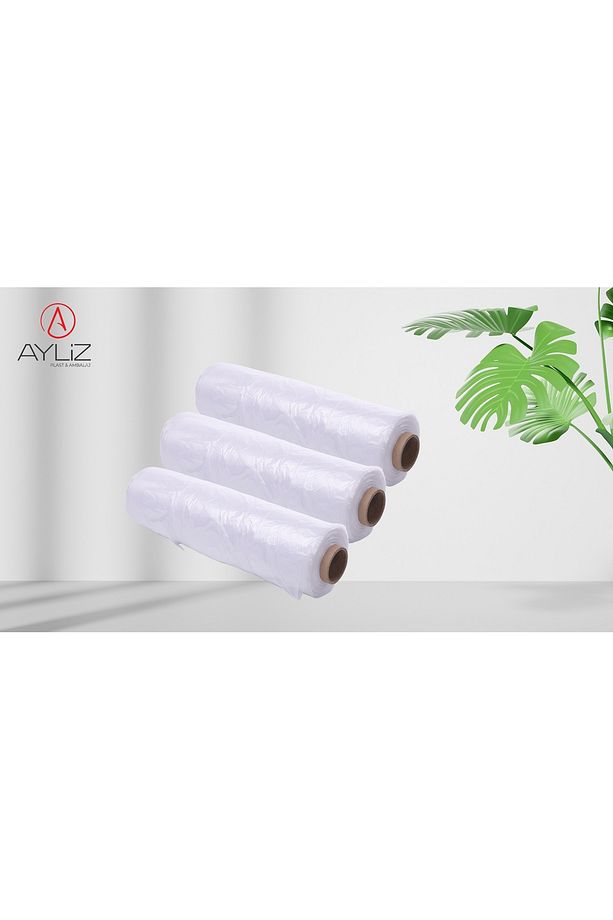 AYLİZ PLAST&AMBALAJ 3 ADET Büyük Boy 200’lü Manav Poşeti Hışır Atlet Poşet Rulo Mat Poşet - 1