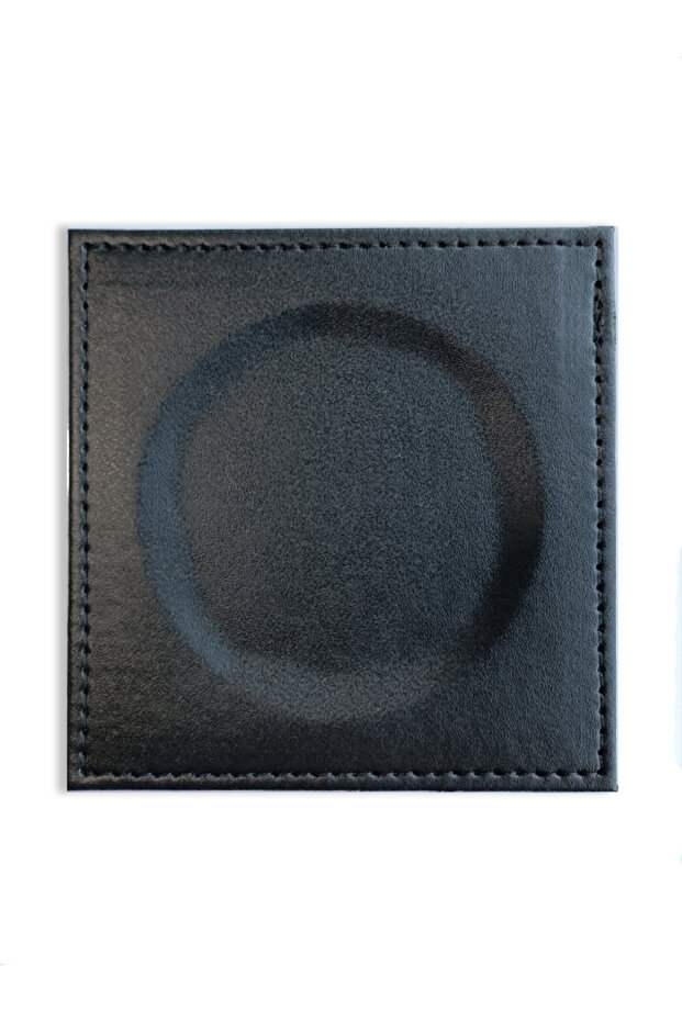 Square Coaster Artificial Leather Coaster (1 Piece) Black