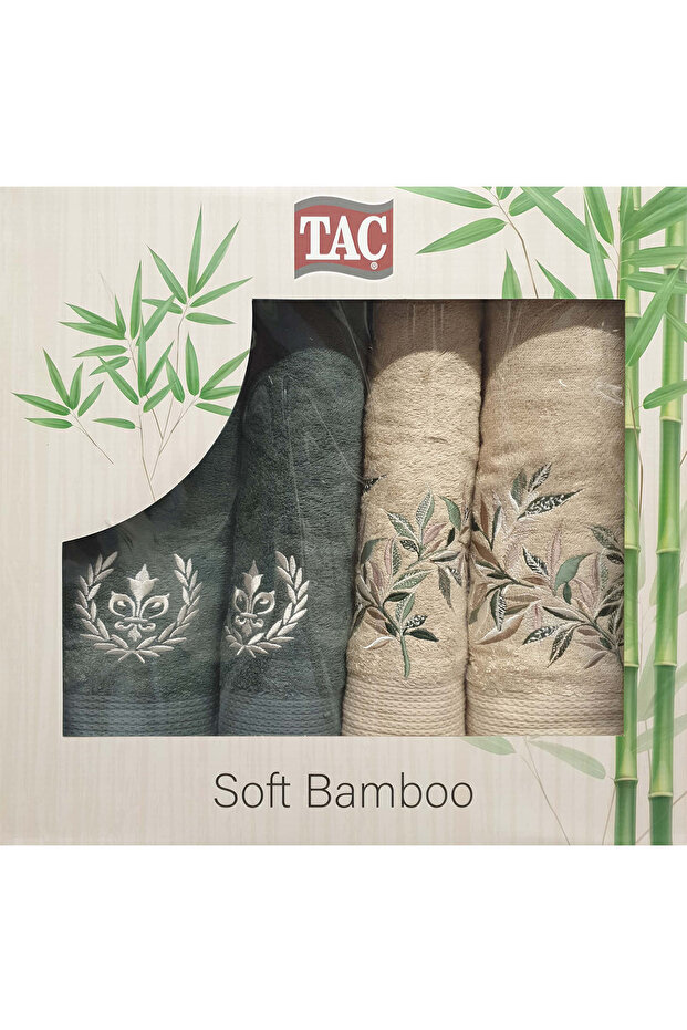 Tan Green Bamboo Bath Set - Fall