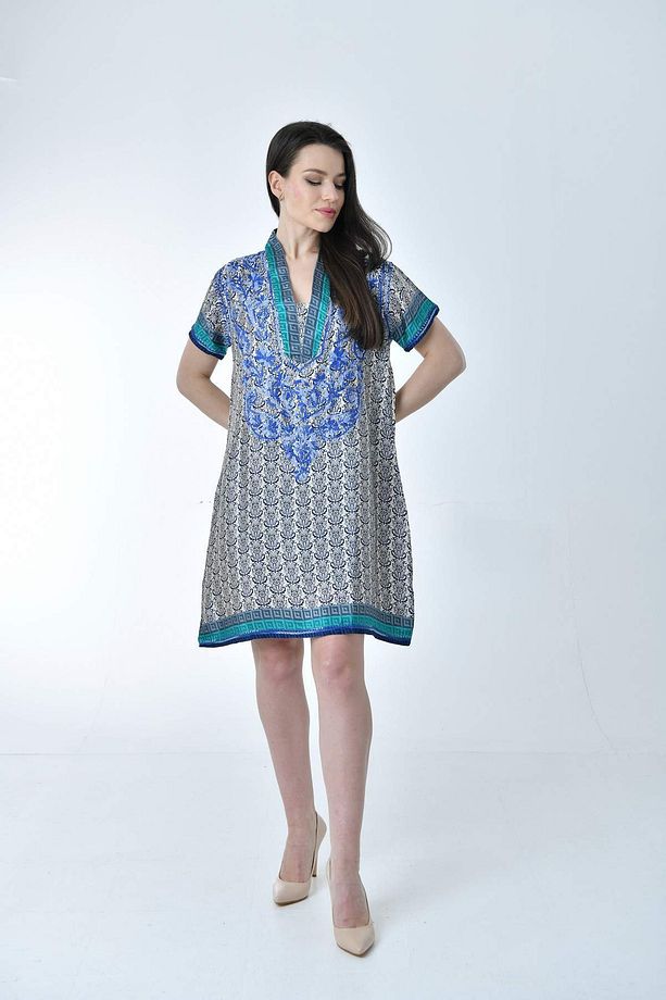 Ipek Elbise El Işleme Detaylı (COMFORTABLE CUT SILK DRESS WITH HAND EMBROIDERY DETAIL) - 5