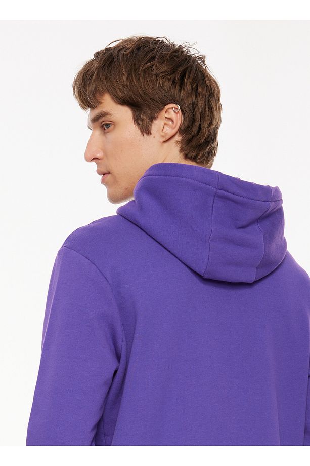 Mor Erkek Kapüşonlu Baskılı Sweatshirt D3WM-SWT41 - 5