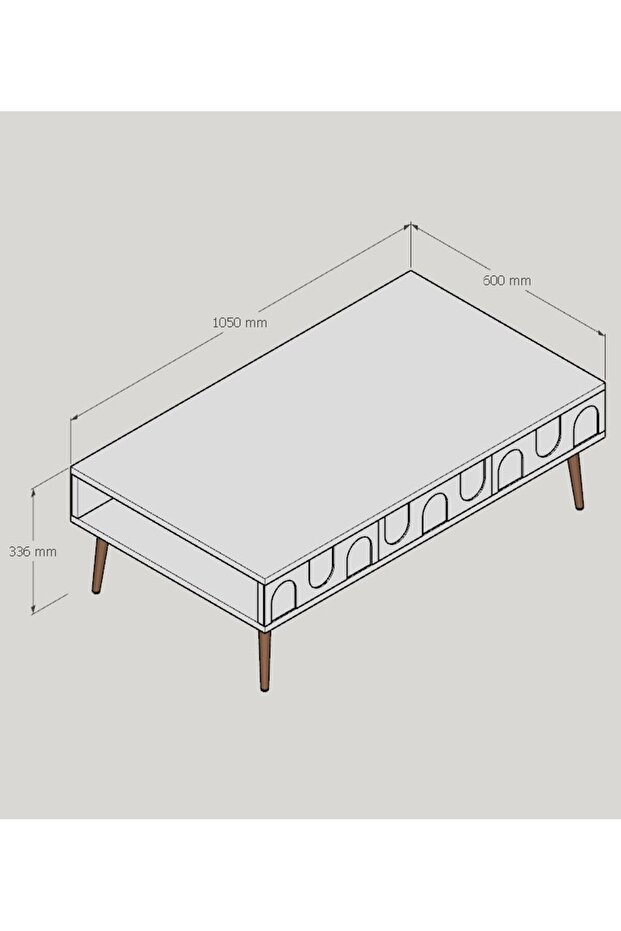 Lyon Orta Sehpa - Krem / Ceviz - 3
