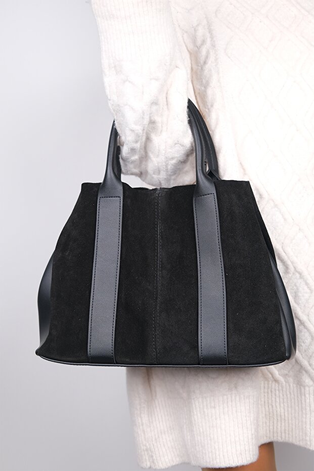 175 Black Suede Women's Shoulder Bag