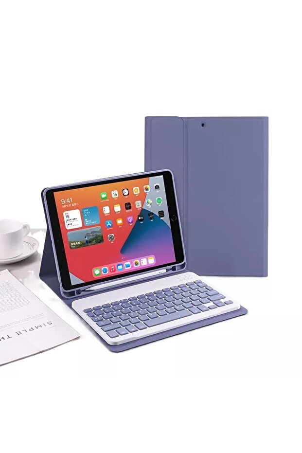 حافظة iPad الجيل العاشر مقاس 10.9 بوصة متوافقة مع تقنية البلوتوث مع لوحة مفاتيح - 1