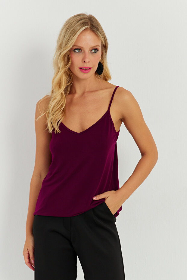 Women's Plum Strap Blouse AYD269