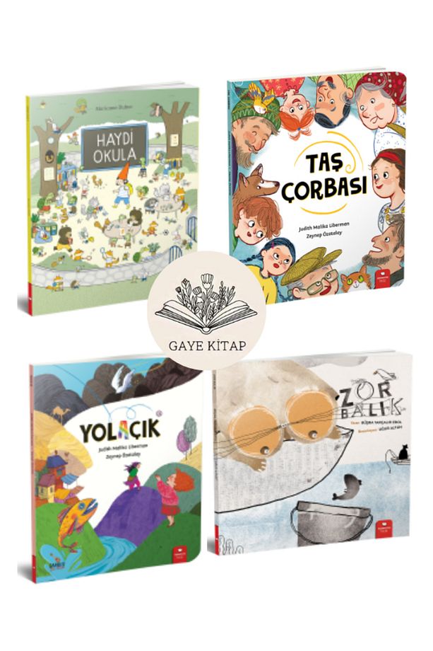 1. Sınıf Okuma Seti Haydi Okula - Taş Çorbası - Yolaçık - Zor Balık ( 4 Kitap ) - 1