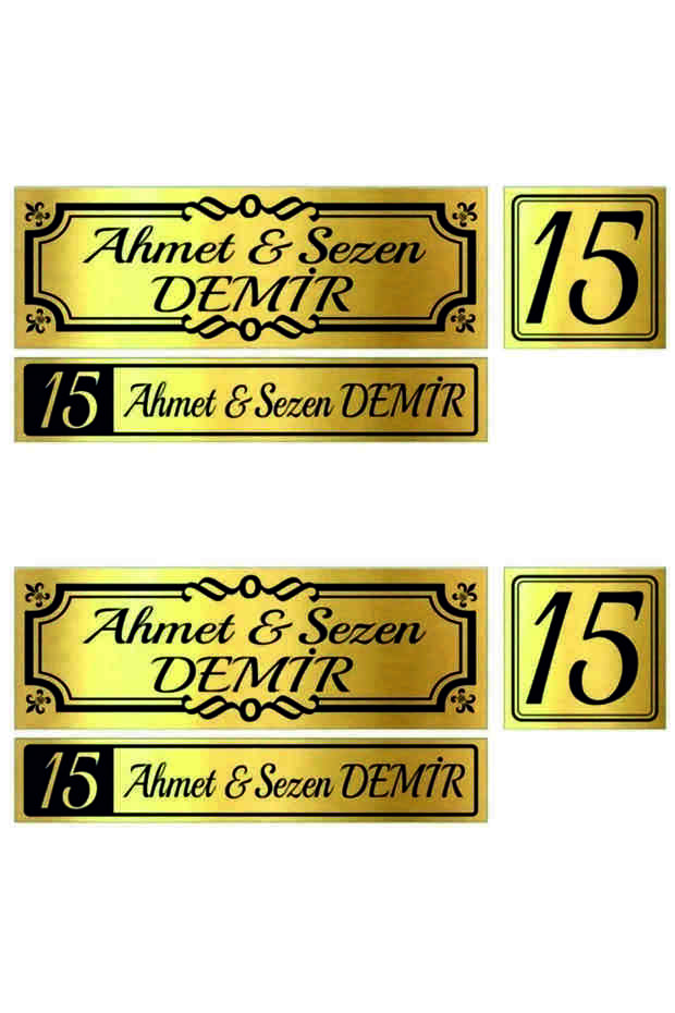 3'lü Set Kapı Isimliği, Kapı Numarası, Posta Kutusu Isimliği - 1