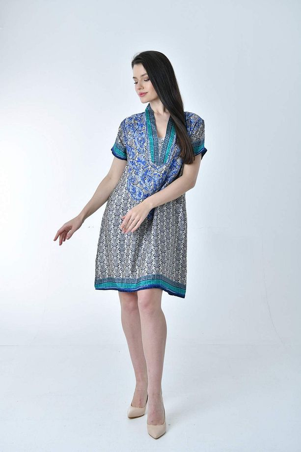 Ipek Elbise El Işleme Detaylı (COMFORTABLE CUT SILK DRESS WITH HAND EMBROIDERY DETAIL) - 2