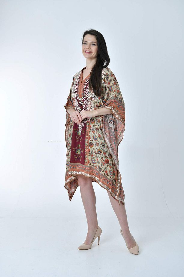 Ipek Elbise El Işleme Detaylı (COMFORTABLE CUT SILK DRESS WITH HAND EMBROIDERY DETAIL) - 3