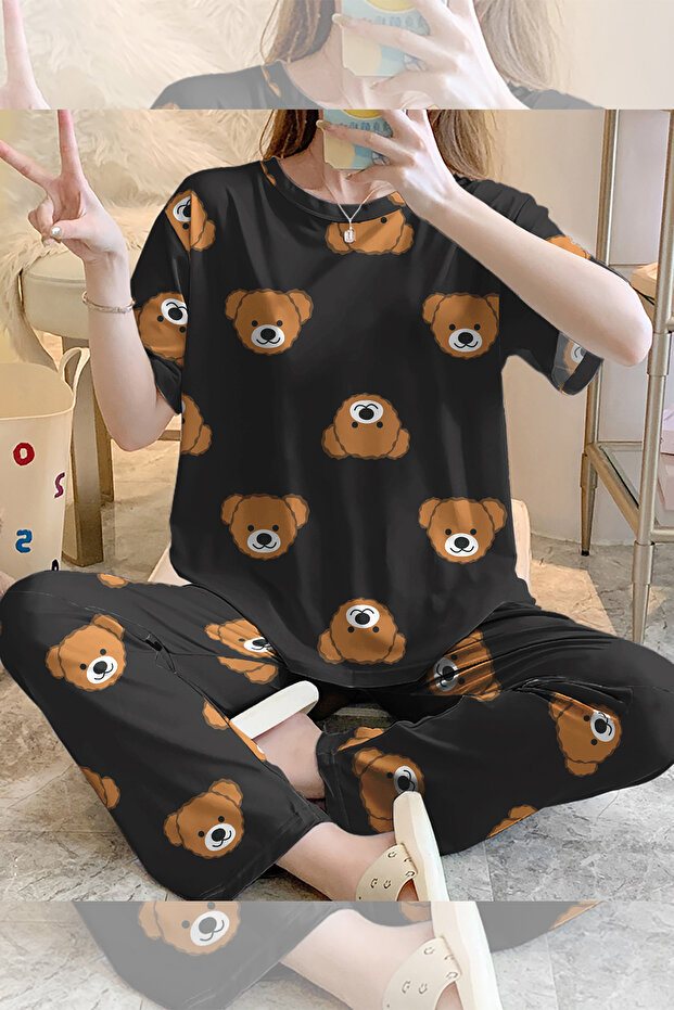 طقم بيجامة بأكمام قصيرة من Brown Bear Supersoft Basic Single Jersey