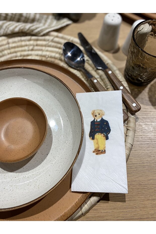 Teddy Bear Plus Printed Presentation Napkin 16 Pieces