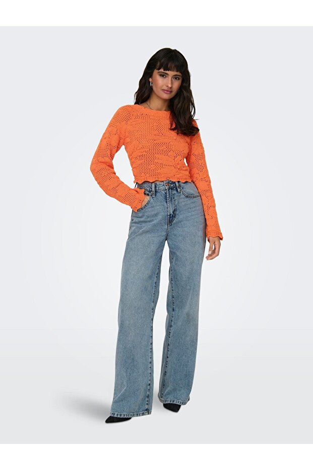 Arkası Dekolteli Örme Kazak 15317706 - 3