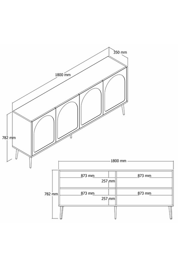 Lyon Konsol V765 - Krem / Ceviz - 6