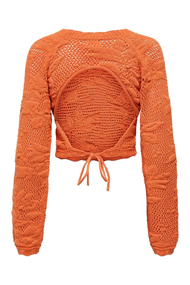 Arkası Dekolteli Örme Kazak 15317706 - 7