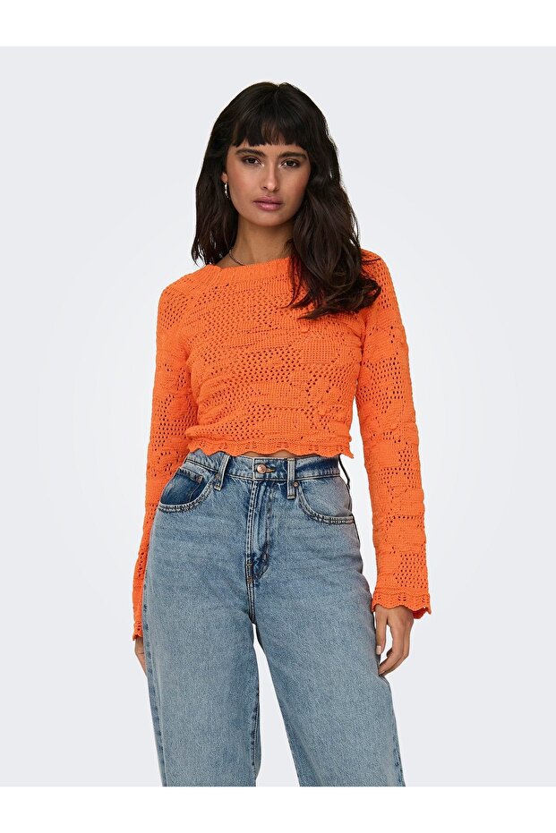 Arkası Dekolteli Örme Kazak 15317706 - 5