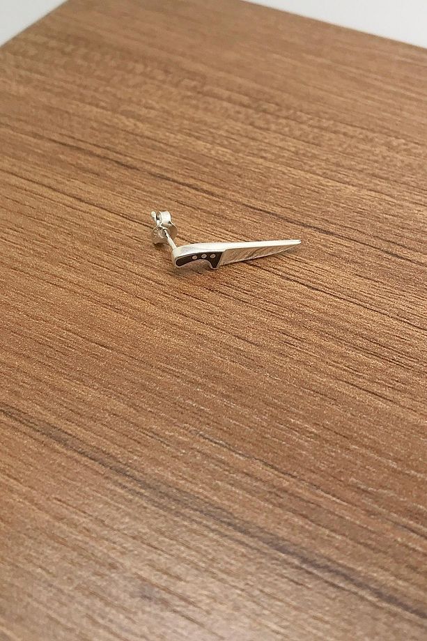 Gümüş Tek sallantılı satır küpe uc5226e363 - 3