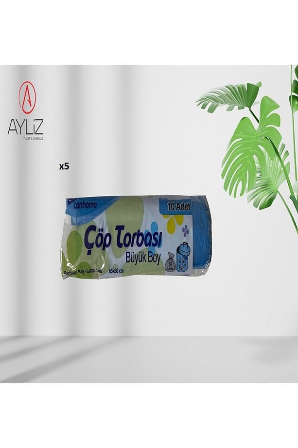 Ayliz Plast&ambalaj Çöp Poşeti Büyük Boy 65x80 5 Rulo 5x10 Toplam 50 Adet - 1